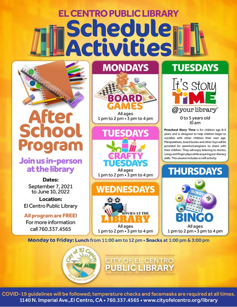 Public Library Scheduled Activities
