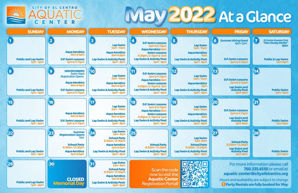 May 2022 At a Glance Calendar