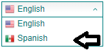 Image showing option of selecting English or Spanish